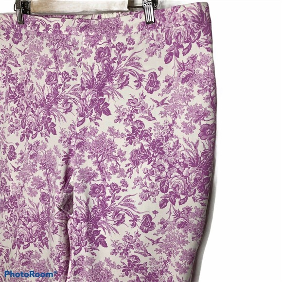 Isaac Mizrahi 22W Tall Floral Print Pants Pull On - Picture 2 of 6